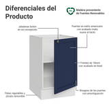 Bajo Mesada 50cm 1 Puerta (Sin Mesada) Blanco/Azul Vik Madesa