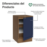 Bajo Mesada 50cm 1 puerta Marrón/Azul Vik Madesa
