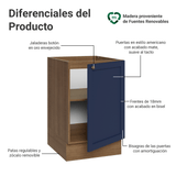 Bajo Mesada 50cm 1 Puerta (Sin Mesada) Marrón/Azul Vik Madesa