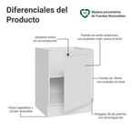 Bajo Mesada 60 cm 1 Puerta Sin Mesada Blanco Vik Madesa