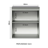 Bajo Mesada 60 cm 1 Puerta Nice Gris