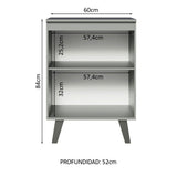 Bajo Mesada 60 cm Sin cajones 1 Puerta Nice Gris