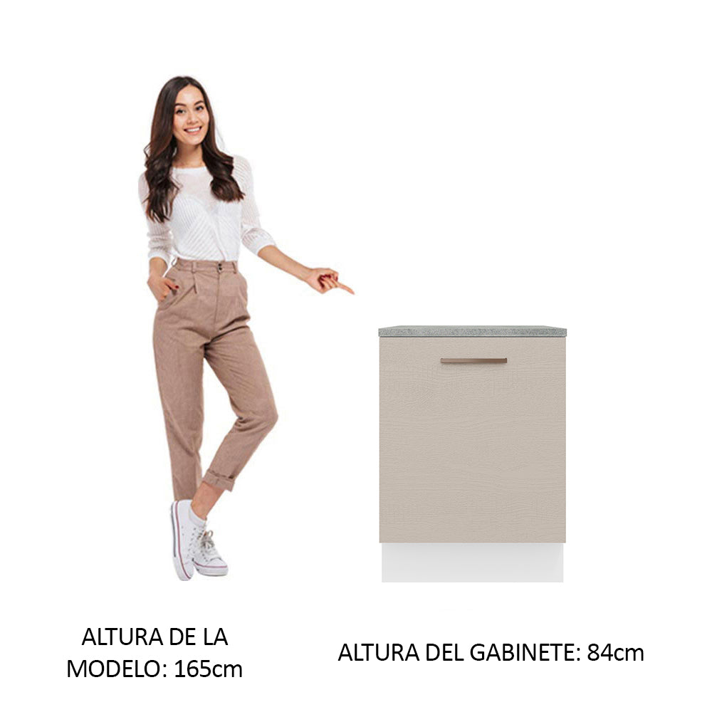 Bajo Mesada 60 cm 1 Puerta Agata Blanco/Crema