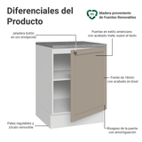 Bajo Mesada 60 cm 1 Puerta Blanco/Crema Vik Madesa