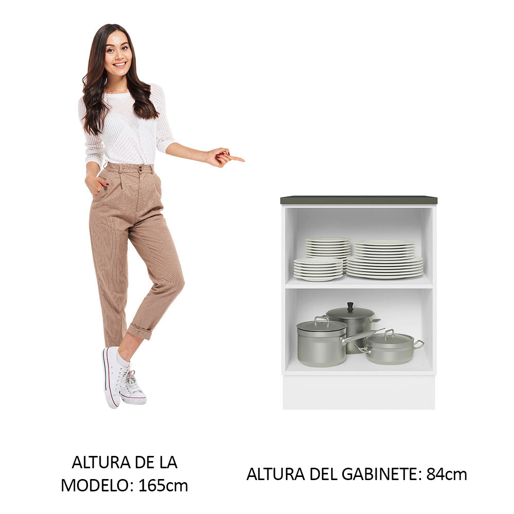 Bajo Mesada Cocina 100% MDF 60 cm 1 Puerta Blanco/Marrón Acordes Madesa