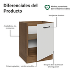 Bajo Mesada 60 cm 1 Puerta Sin Mesada Marrón/Blanco Agata Madesa