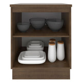 Bajo Mesada 60 cm 1 Puerta Glamy Marrón/Blanco