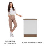 Bajo Mesada Cocina 60 cm 1 Puerta Marrón/Blanco Stella Madesa