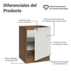Bajo Mesada 60 cm 1 Puerta Sin Mesada Marrón/Blanco Vik Madesa