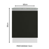 Bajo Mesada 60 cm Con 1 Puerta Glamy Blanco/Negro