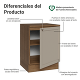 Bajo Mesada 60 cm 1 Pueta Marrón/Crema Vik Madesa