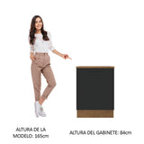 Bajo Mesada 60 cm Sin cajones 1 Puerta Agata Marrón/Negro