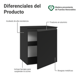 Bajo Mesada de Cocina 60 cm 1 Puerta Flotante Negro Nice Madesa