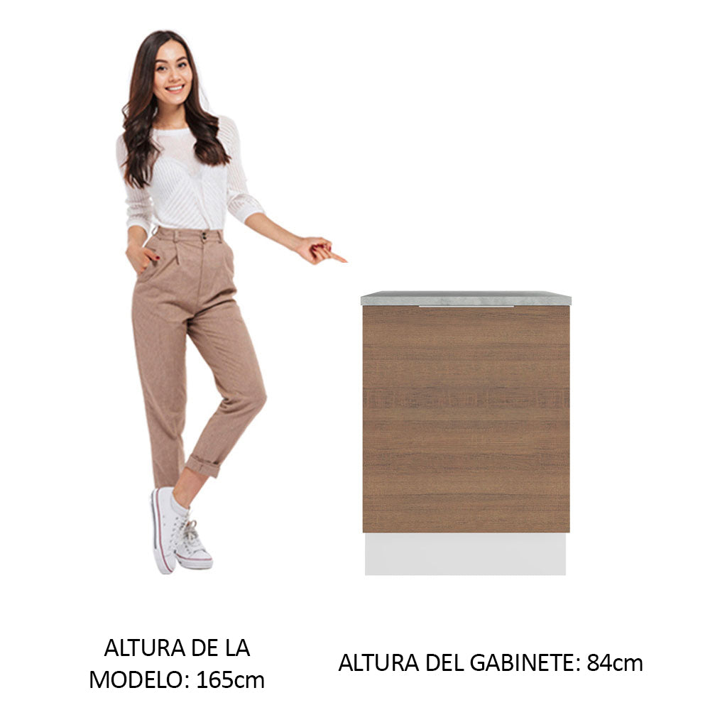 Bajo Mesada Cocina 60 cm 1 Puerta Blanco/Marrón Stella Madesa