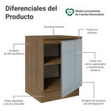 Bajo Mesada de Cocina 60 cm 1 Puerta Marrón/Gris Lux Madesa