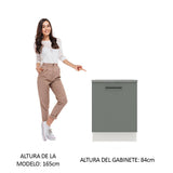 Bajo Mesada 60 cm Sin cajones 1 Puerta Agata Blanco/Gris