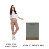 Bajo Mesada 60 cm Sin cajones 1 Puerta Agata Marrón/Gris