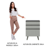 Bajo Mesada Cocina 60 cm 3 Cajones con Patas Gris Nice Madesa