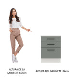 Bajo Mesada 60 cm 3 Cajones Agata Blanco/Gris