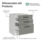 Bajo Mesada 60 cm 3 Cajones Sin Mesada Blanco/Gris Agata Madesa