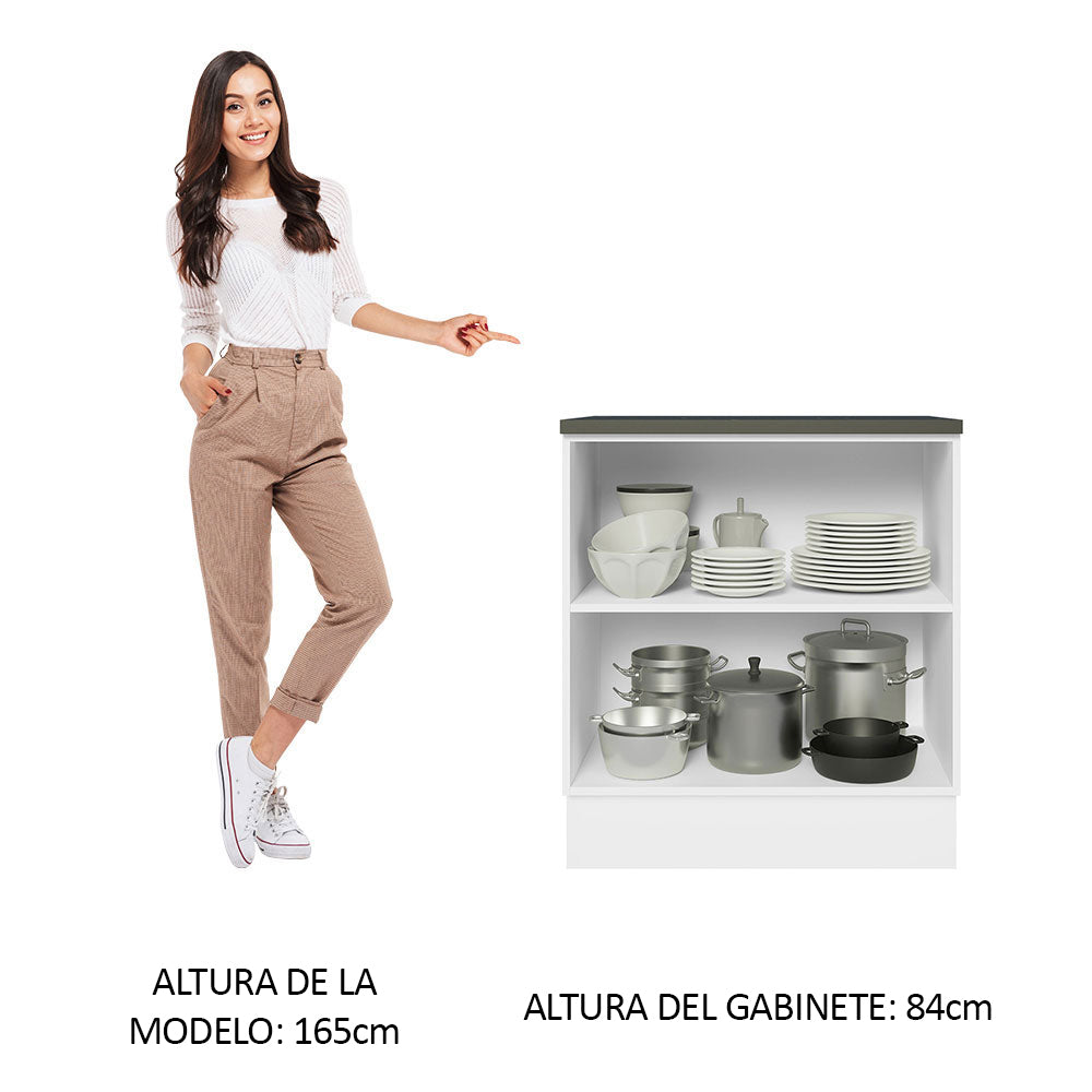 Bajo Mesada Cocina 100% MDF 70 cm 2 Puertas Frentes Blanco Brillante Acordes Madesa
