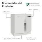 Bajo Mesada 70 cm 2 Puertas Sin Mesada Blanco Agata Madesa