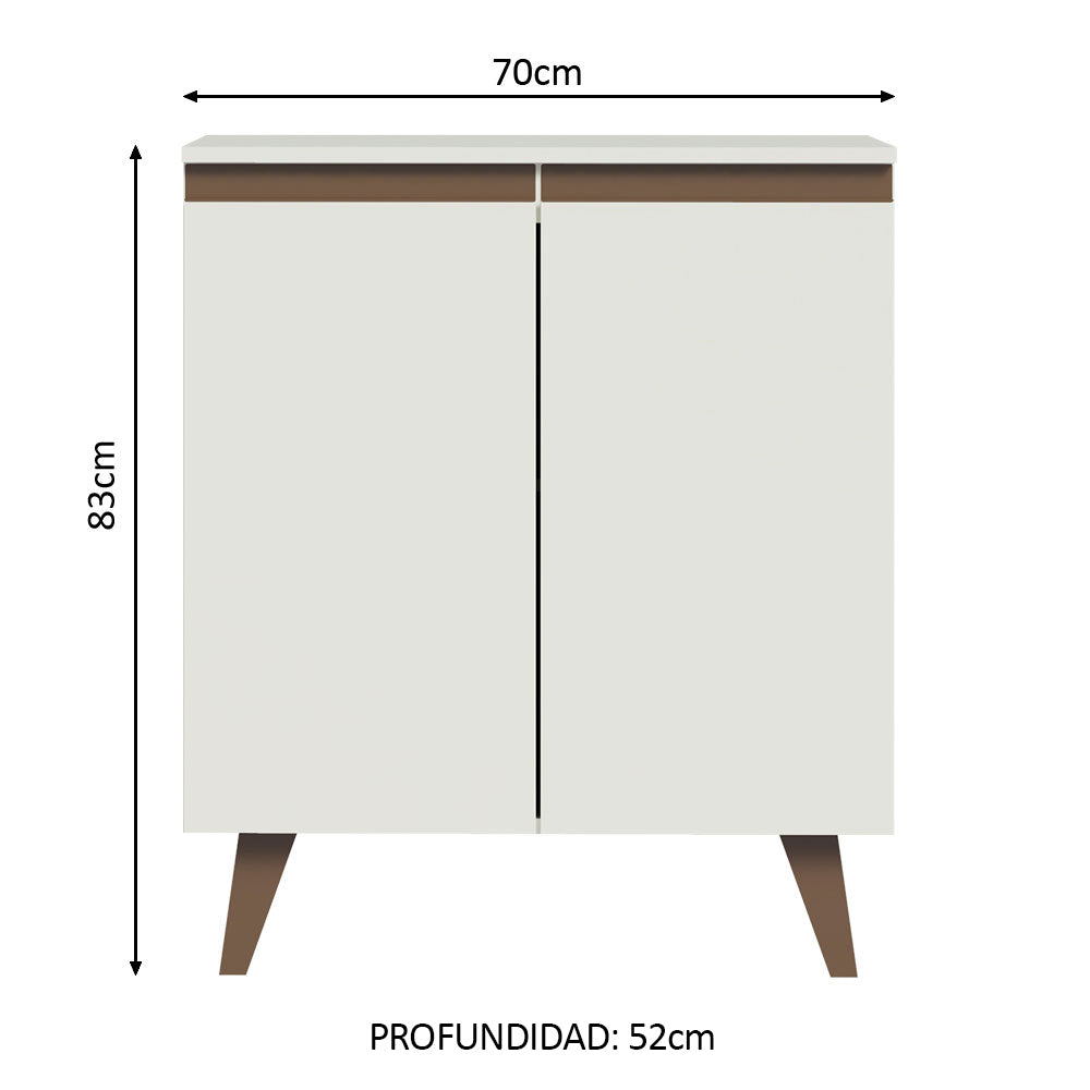 Bajo Mesada Reims 70 cm 2 Puertas - Blanco