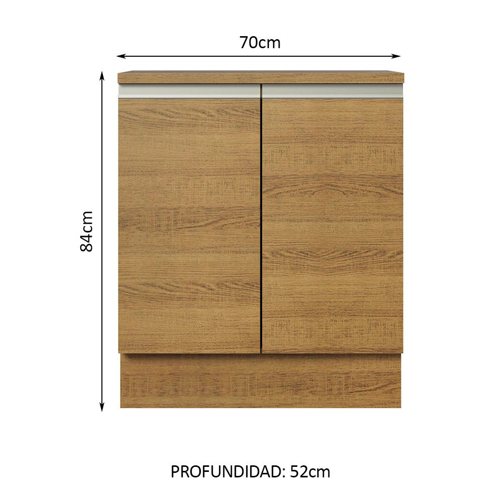 Bajo Mesada 70 cm 2 Puertas Glamy Marrón