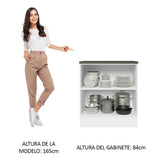Bajo Mesada Cocina 100% MDF 70 cm 2 Puertas Blanco/Marrón Acordes Madesa