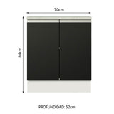 Bajo Mesada 70 cm 2 Puertas Blanco/Negro Glamy