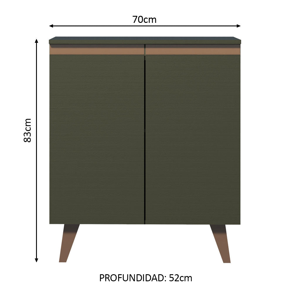 Bajo Mesada 70 cm 2 Puertas Reims Negro