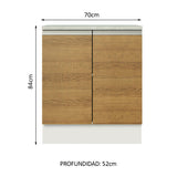 Bajo Mesada 70 cm 2 Puertas Glamy Blanco/Marrón