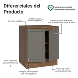 Bajo Mesada de Cocina 70 cm 2 Puertas Marrón/Gris Vik Madesa