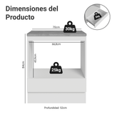 Bajo Mesada para Horno/Microondas 70 cm 1 Gaveta Blanco