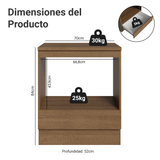 Mueble para Horno/Microondas 70 cm 1 Cajón (Con mesada) Marrón Madesa