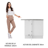 Bajo Mesada 94 cm Sin cajones 1 Puerta Stella Blanco