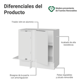 Bajo Mesada Esquinero 94 cm 1 Puerta (Sin Mesada) Blanco Stella Madesa