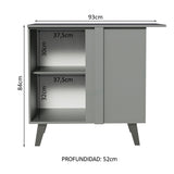 Bajo Mesada 93 cm Sin cajones 1 Puerta Nice Gris