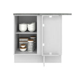 Bajo Mesada Esquinero 1 Puerta Agata Blanco/Crema