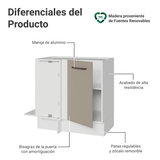 Bajo Mesada Esquinero 94 cm 1 Puerta (Sin Mesada) Blanco/Crema Agata Madesa