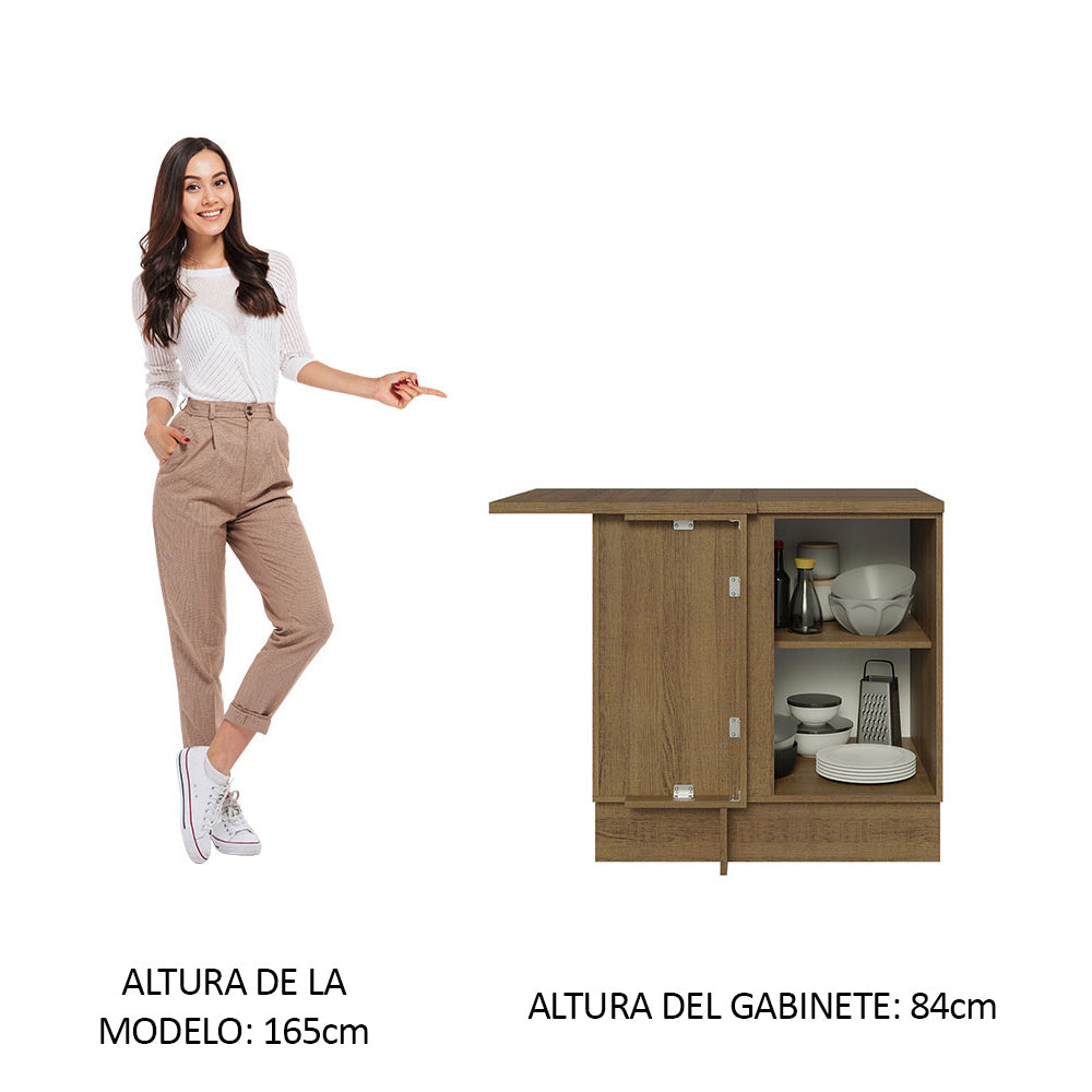 Bajo Mesada 94 cm Sin cajones 1 Puerta Glamy Marrón/Blanco