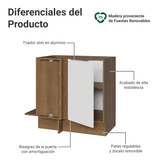 Bajo Mesada Esquinero 94 cm 1 Puerta (Sin Mesada) Marrón/Blanco Stella Madesa
