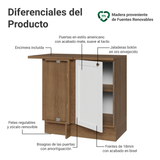 Bajo Mesada esquinero 1 Puerta Marrón/Blanco Vik Madesa