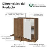 Bajo Mesada Esquinero 94 cm 1 Puerta (Sin Mesada) Marrón/Blanco Vik Madesa