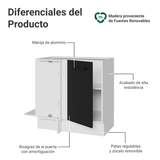 Bajo Mesada Esquinero 94 cm 1 Puerta (Sin Mesada) Blanco/Negro Agata Madesa