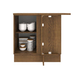 Bajo Mesada Esquinero 1 Puerta Agata Marrón/Crema