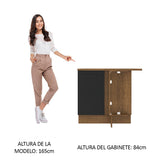Bajo Mesada 94 cm Sin cajones 1 Puerta Agata Marrón/Negro