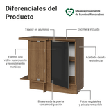 Bajo Mesada Esquinero 1 Puerta (Con Mesada) Marrón/Negro Lux Madesa