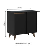Bajo Mesada de Esquina 1 Puerta Reims Negro