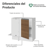 Bajo Mesada Esquinero 94 cm 1 Puerta (Sin Mesada) Blanco/Marrón Glamy Madesa